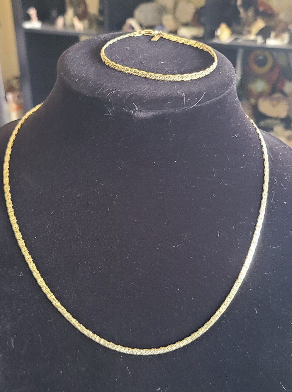 18kt Gold Plated Rope Necklace and Bracelet Set